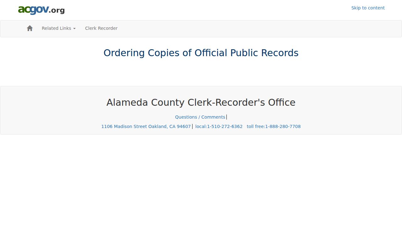 Livermore people search through Alameda official records