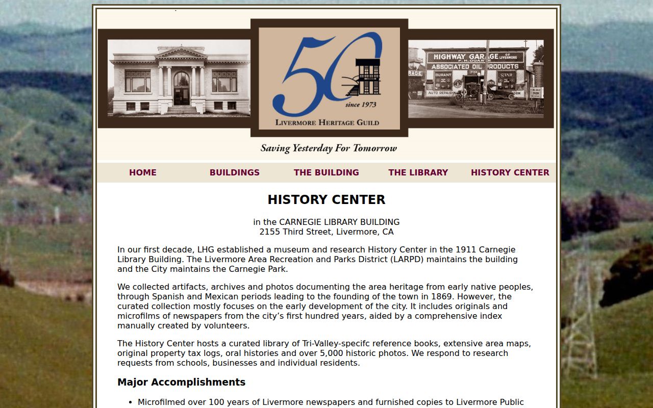 Livermore people directories Heritage Guild History Center collection