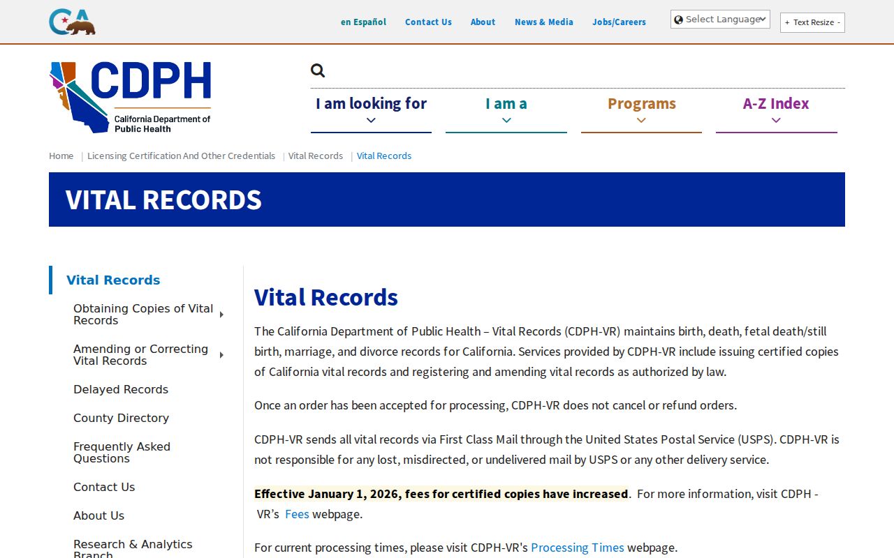 Livermore records access through California Vital Records
